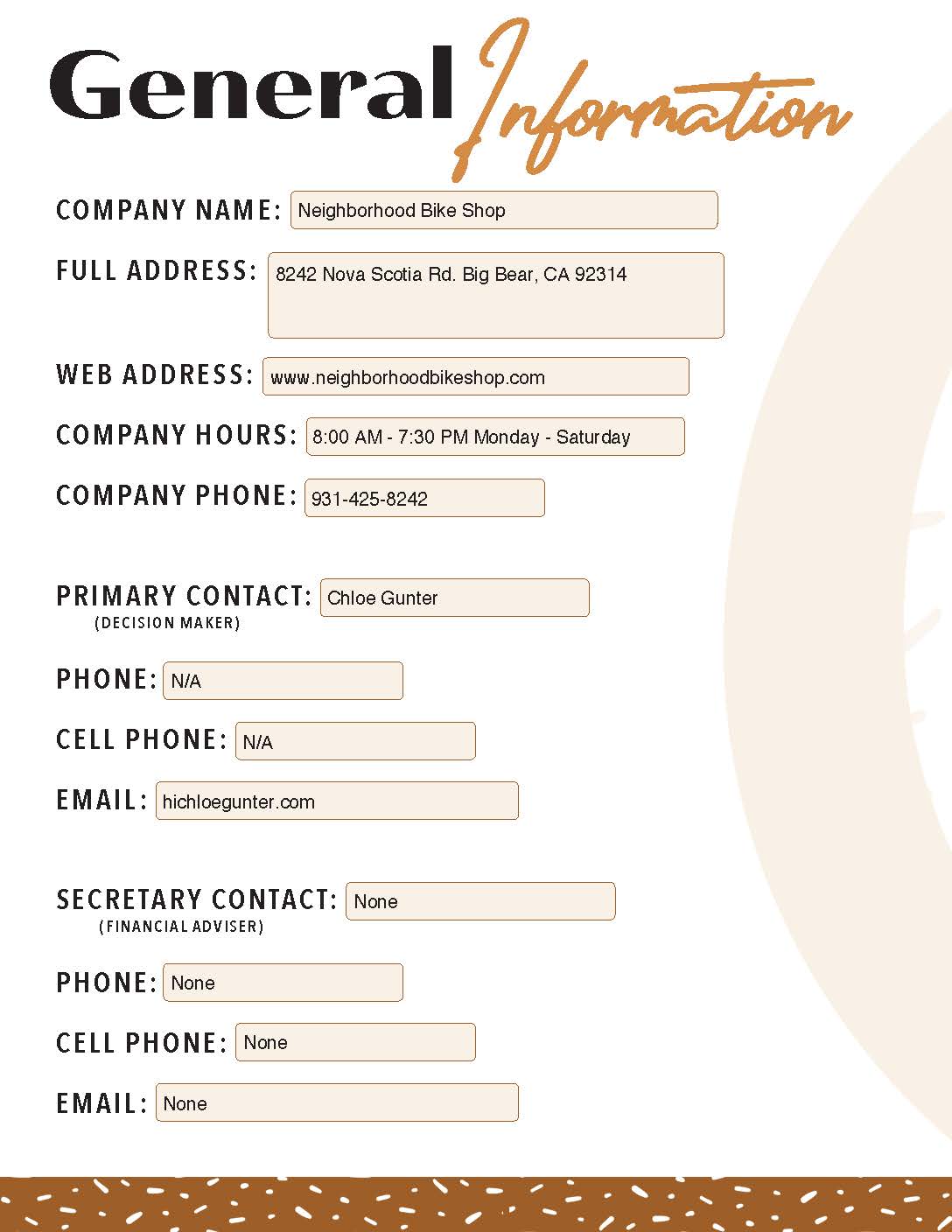 Client Discovery Document Page 2